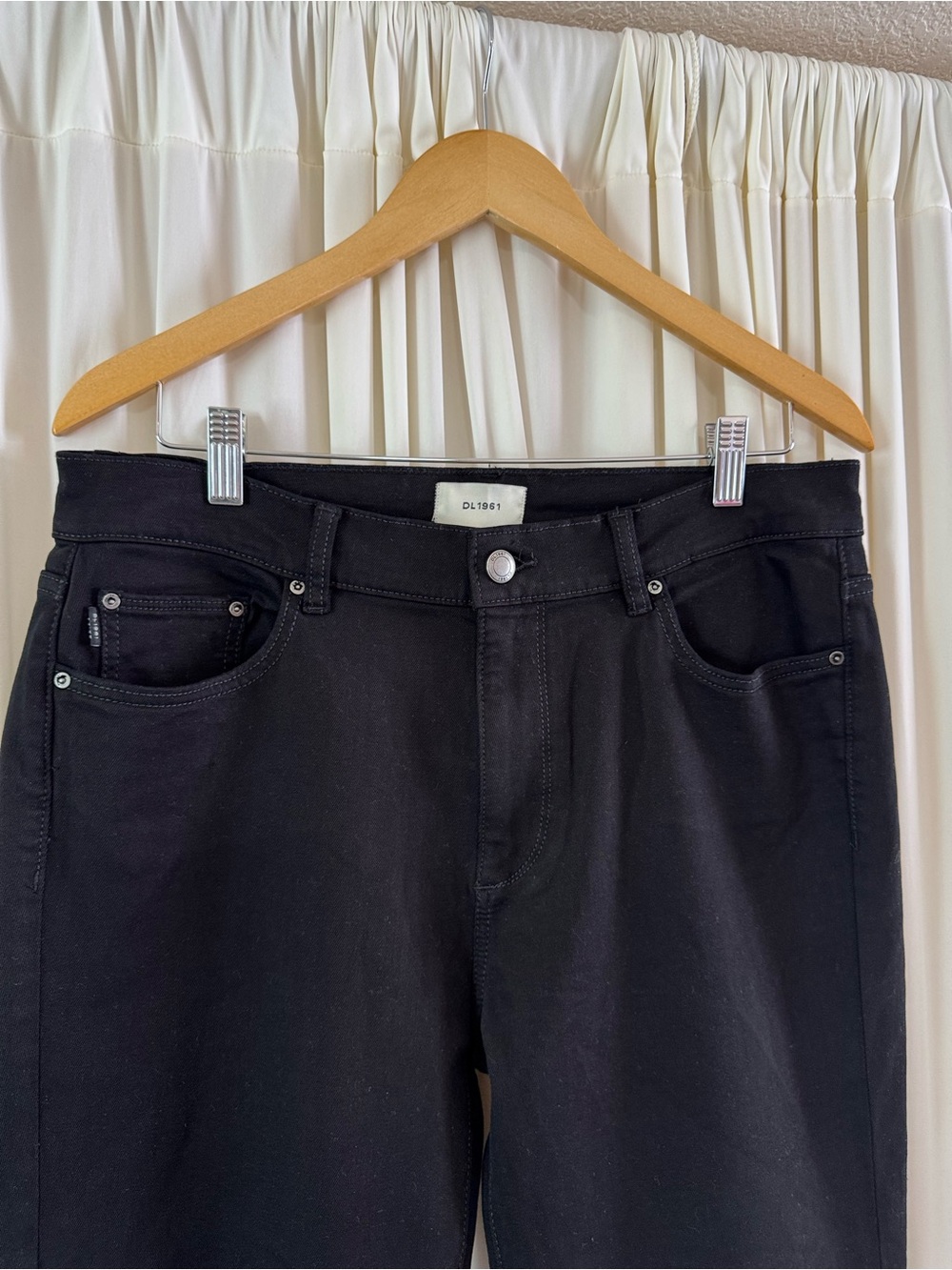 DL1961 Mara Straight Ankle Mid Rise Instasculpt Black Peached‎ Raw Jeans Size 32 - Picture 5 of 10